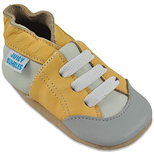 Juicy Bumbles Lauflernschuhe - Krabbelschuhe - Babyhausschuhe - Gelbe Turnschuhe 12-18 Monate (Größe 22/23)