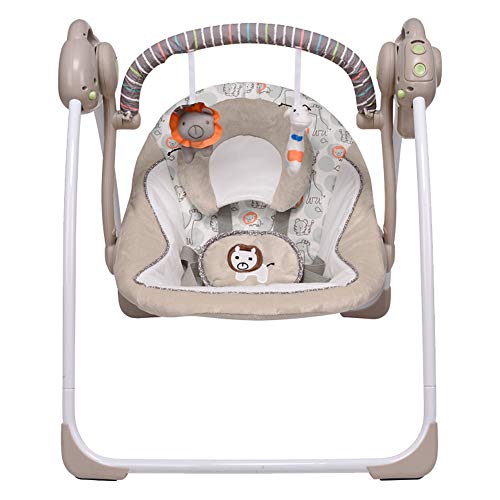 VASTFAFA Elektrische Babyschaukel&Babywippe mit Moskitonetze 16 Melodien und 6 Schaukelgeschwindigkeiten ...