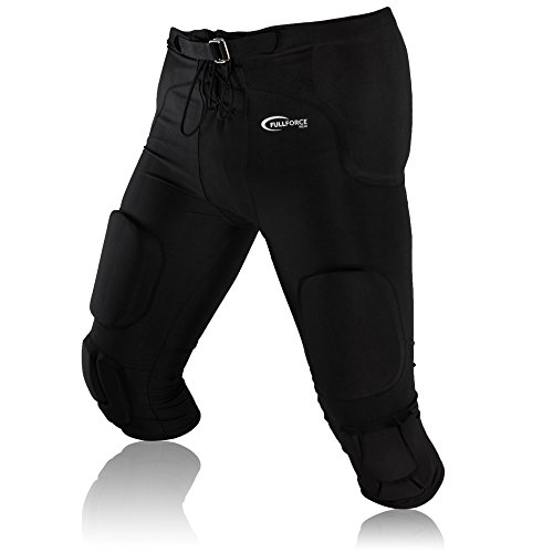 Full Force American Football Gamehose Stretch mit integrierten 7 Pocket Pad All in One, schwarz, Gr. L