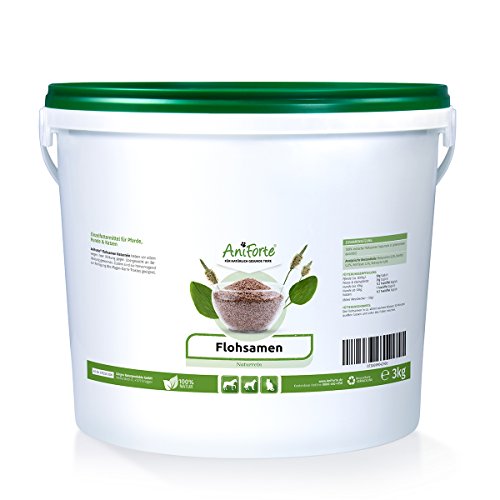 AniForte Flohsamen Ganz 3 kg für Pferde, Hunde und Katzen, Reich an Ballaststoffen und Schleimstoffen, Indische Rohkost Qualität, Sparpack