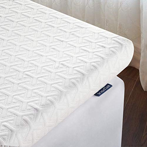 Inofia Matratzenauflage 90x200 Matratzentopper Memory Foam Viscoschaum Topper Höhe 6cm, 2CM ECOGREE AIRYFOAM + 4CM BIOGREY RELIEFOAM, weiß, 100 Nächte Probeschlafen,10 Jahre Garantie(90x200cm)