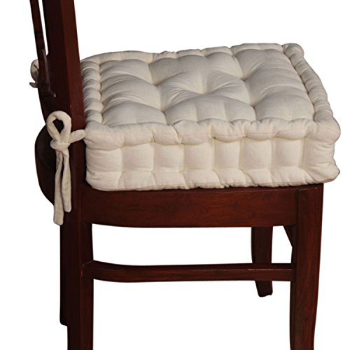 Homescapes extrahohes Sitzkissen orthopädisch mit Bändern Sitzerhöhung Aufstehhilfe ca. 40 x 40 x 10 cm, Bezug aus Baumwoll Samt, 100% Polyester Füllung, uni creme