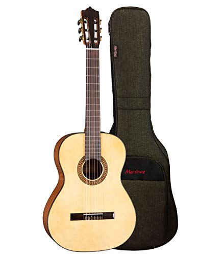 Classical Guitar Martinez MC-20S : 4/4 Konzertgitarre - Klassische Gitarre mit hochwertigem Gigbag