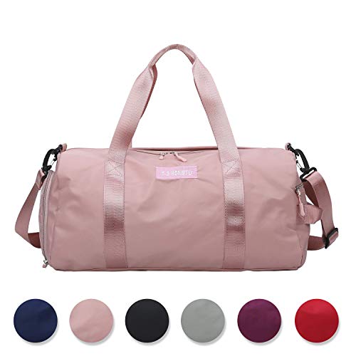 FEDUAN Sporttasche rosa pink Reisetasche modisch wasserdicht mit Schuhfach Nassfach für Damen und Herren Yoga Pilates Strand Freizeit Sauna Gym-Tasche Shopping-Bag Weekender Urlaub 24L
