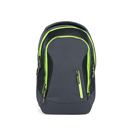Satch Sleek Phantom, ergonomischer Schulrucksack, 24 Liter, extra schlank, Grau/Grün