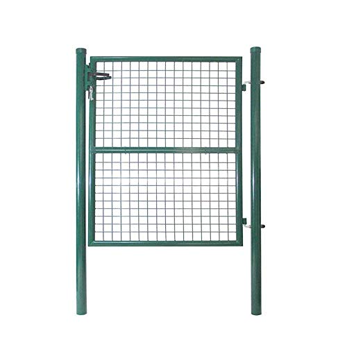 AUFUN 125 x100cm Gartentür Gartentor Hoftor Zauntür Gartenpforte Inkl. Schloss Garten Tor, Zauntor, Zauntür, Gartenzaun, Grün