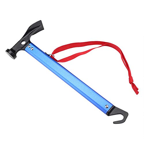FAPPEN Outdoor-Hammer, Leicht- und Multifunktionshammer mit Zeltpflockentferner, ideal zum Wandern, Camping und für andere Outdoor-Aktivitäten - Blau