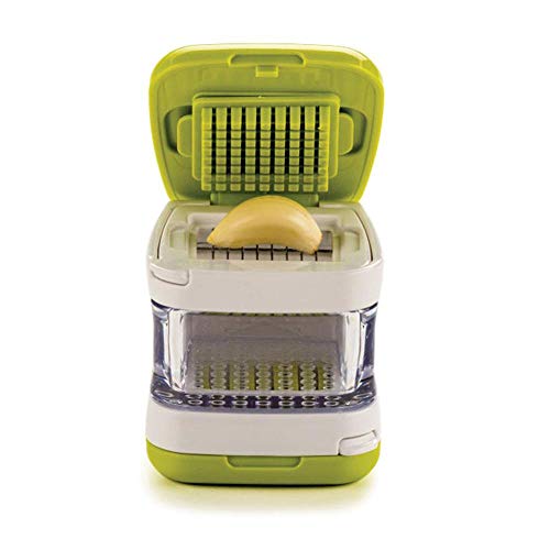 FOONEE Mini Knoblauchpresse, Premium Edelstahl Ingwer-Knoblauchpresse, 3-in-1 Würfel-Knoblauchschneider, Küchenutensilien