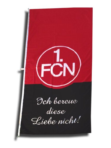 1. FC Nürnberg FCN Hissfahne Fahne 120cm x 250cm Fanaktion 'Ich bereue diese Liebe nicht'