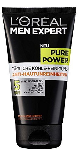 L'Oréal Men Expert Pure Power Reinigungsgel zur täglichen Gesichtsreinigung für Männer, 1er Pack (1 x 150 ml)
