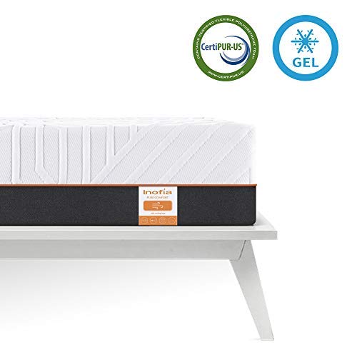 Inofia Matratze 140x200 Gelschaum Matratze Memory Foam Kaltschaum RG50 H3 22cm Höhe Naturbrown,waschbar Bezug für Allergiker,ÖKO-TEX 100,100 Nächte Probeschlafen,10 Jahre Garantie(140 x 200 cm)