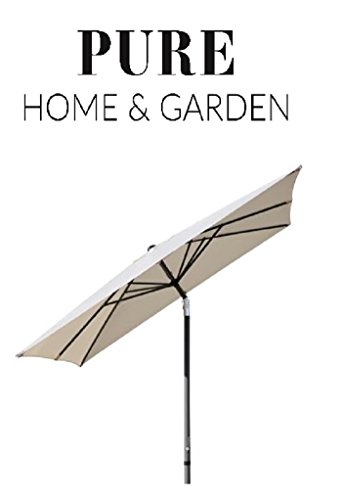 Pure Home & Garden Kurbelschirm '300x300 natur', mit UV-Schutz 40 Plus, Knicker und abnehmbarem Bezug