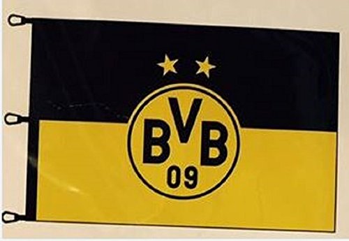 BVB 15131000 Hissfahne 150x100cm mit Logo, Schwarz/Gelb, 150 x 100 x 1 cm