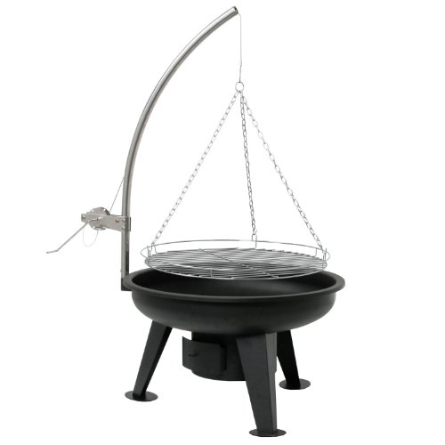 BBQ-TORO Schwenkgrill Ø 64 cm, Holzkohle Grill, Grillgalgen mit Kurbel, Grillrost
