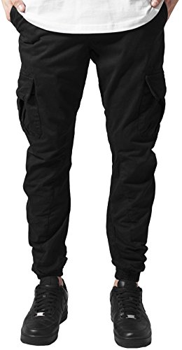 Urban Classics TB1268 Herren Hose - Cargo Jogging Pants, lange Cargohose eng für Männer und Jungen, Schwarz (Black 7), Gr. M