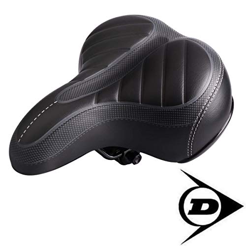 Dunlop FGS19 ergonomischer Cityrad Touring Gel Fahrradsattel, Damen u. Herren Cityradsattel gefedert, Stoßresistenter weicher Gelsattel , Fahrrad Sattel extra gepolstert, Komfortsattel, schwarz