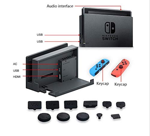 Schutz-Set für Nintendo Switch, Staub, Displayschutzfolie aus Hartglas