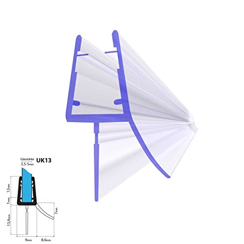 STEIGNER Duschdichtung, 80cm, Glasstärke 3,5/4/5 mm, Gerade PVC Ersatzdichtung für Dusche, UK13