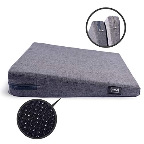 Orthopädisches Keilkissen mit ergonomischem Härtegrad - Bequemes Sitzkissen mit Anti-Rutsch Technologie - Haltungskorrektur für Büro & Auto zur Bandscheiben- und Rücken-Entlastung 37 x 33.5 x 7/2 cm