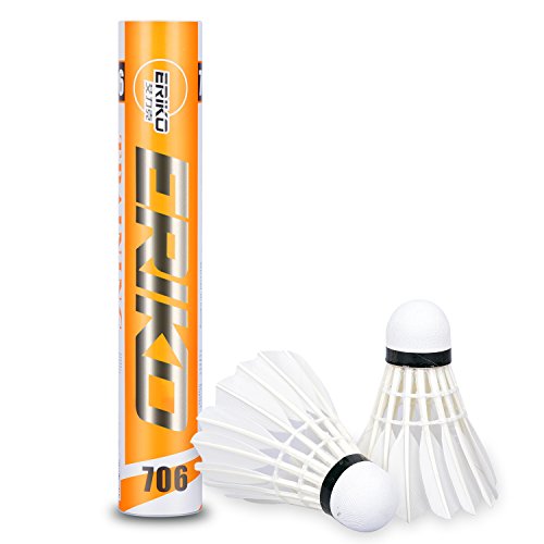 Badminton Bällee,Ancees 12 Stück Naturfederbälle Federball Shuttle Mit hoher Stabilität und Haltbarkeit Gänsefedern Federball Shuttlecocks Indoor Outdoor Sport Training Badmintonbälle
