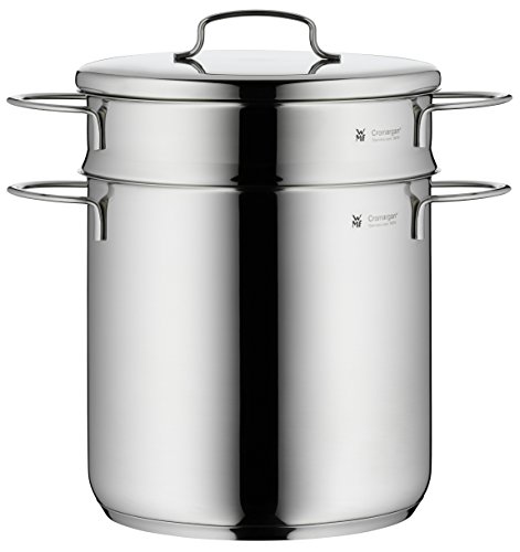 WMF Nudeltopf 2-teilig Ø 18 cm ca. 3l Mini stapelbar Schüttrand Metalldeckel Cromargan Edelstahl poliert induktionsgeeignet spülmaschinengeeignet