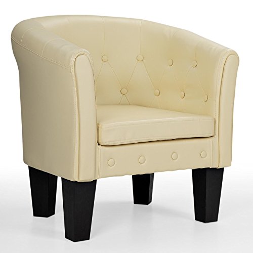 Homelux Chesterfield Sessel, aus pflegeleichtem Kunstleder und Holz, mit Rautenmuster, Farbwahl, Lounge Sessel, Clubsessel, Armsessel, Cocktailsessel, Wohnzimmer Möbel, Design-Polstermöbel, Komfort