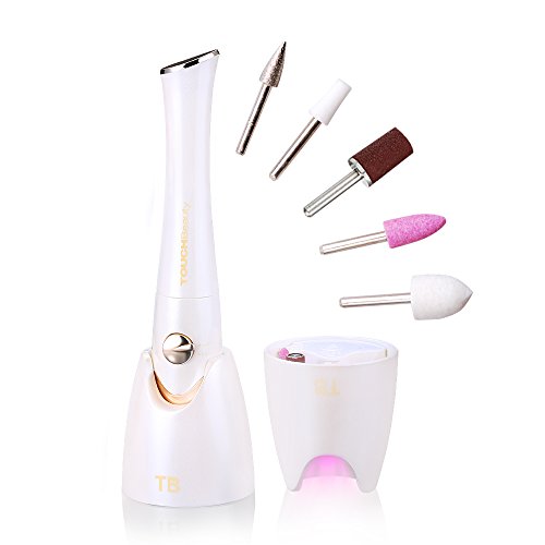 TOUCHBeauty AG-1335C Elektrisches Maniküre Set, 5 in 1 professionelles Pediküre Set Nagelpflege Set kraftvolle Nagelfeile mit Polierwerkzeuge und UV LED Nageltrockner für Haus und Salon