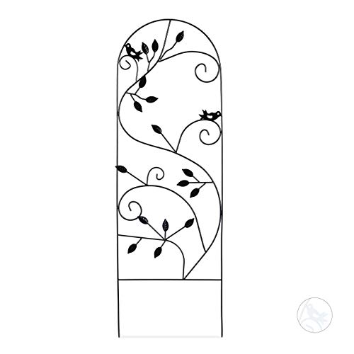 Relaxdays Rankgitter Vogel, Metall, Rankhilfe Garten, Kletterhilfe Pflanzen, 120 x 40 cm, Rankenmuster, versch. Farben