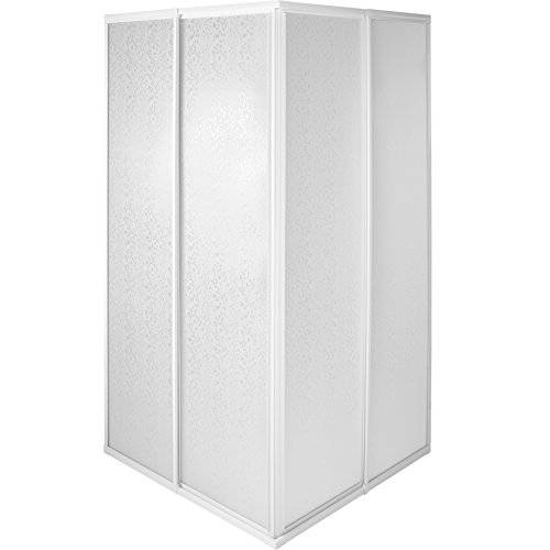 TecTake Duschkabine Duschabtrennung Eckeinstieg | Rostfreier Aluminiumrahmen | 2 Schiebetüren aus Kunststoff - verschiedene Größen (80x80x185cm | Nr. 402752)