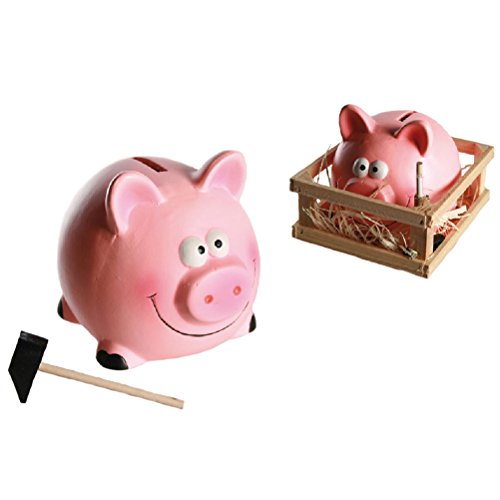 Sparschwein aus Keramik in der Kiste 14 x 12 cm