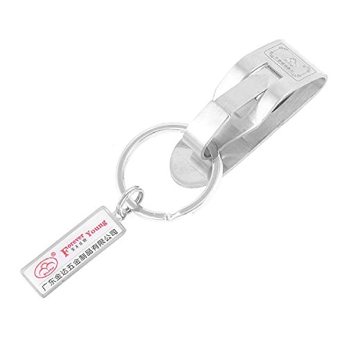 Silber Ton Gürtelhaken Clip Polished Single Split Ring-Schlüsselring-Halter