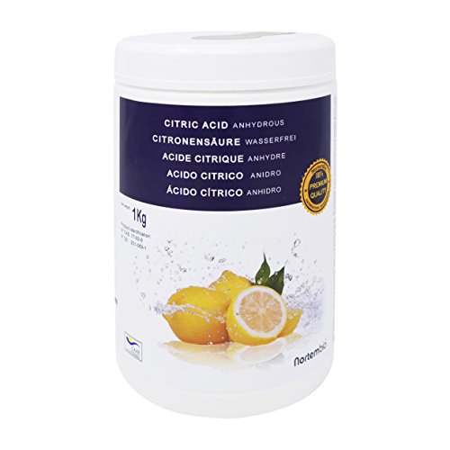 Zitronensäure 1 Kg; 1,15 Kg; 2x1,15 Kg; 4x1,15 Kg, reine Premiumqualität, Wasserfrei Pulver, NortemBio für ökologischen Produktion