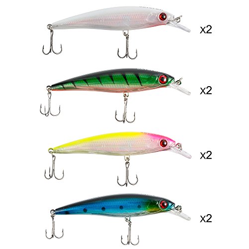 SKYSPER Kunstköder Set Wobbler Angelköder Lure Bionische Köder 11cm / 13.4g Minnow Harten Köder 8 Stück