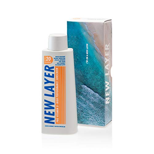 NEW LAYER Sonnencreme | LSF 20 | Pro Vitamin D | Wasserfest | Reef-friendly (200ml)