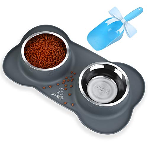 Pecute Fressnapf Katze Hund Futternapf Futterstation Edelstahl Wasser Futter (M)