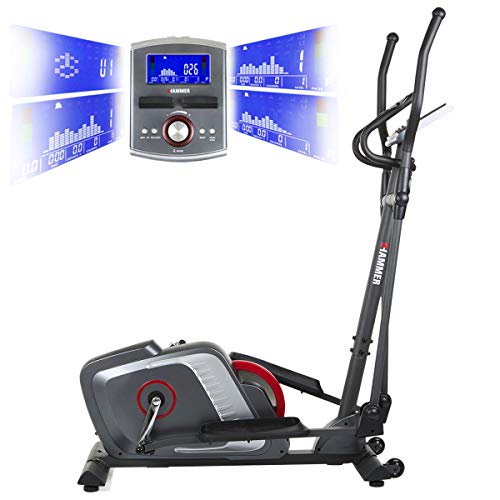 HAMMER Premium Crosstrainer Cross-Motion BT – APP Steuerung für Smartphone - Bluetooth Anbindung - 22 Trainingsprogramme - 4 Herzprogramme - Ellipsentrainer - Ergometer - 20 kg Schwungmasse