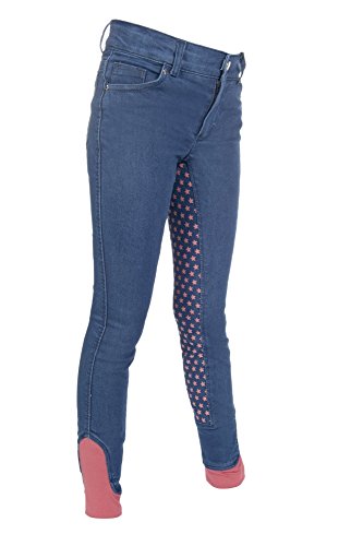 HKM Kinder Reitjeans-Bibi&Tina Tohuwabohu-Silikon Vollbesatz Hose, Jeansblau, 152