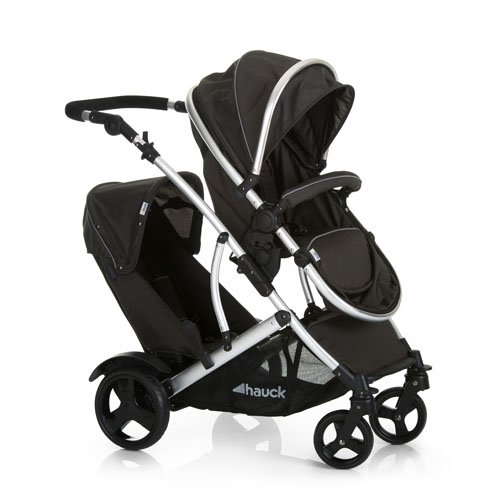 Hauck 4007923500118 Duett Geschwisterkinderwagen, schwarz