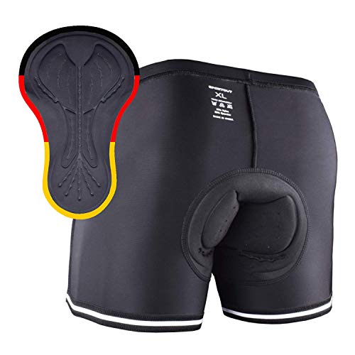 Sportout Men's 3D Padded Cycling Shorts Anti-Slip Bicycle Underwear Breathable Adsorbent MTB Shorts (L)