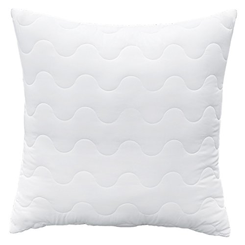 Microfaser Kopfkissen 80x80 cm mit Reißverschluss Füllkissen 840g Füllmenge Microfaserkügelchen Kissenfüllung Microfaser Allergiker geeignet Sofakissen Cocktailkissen Kopfkissen (80x80cm)