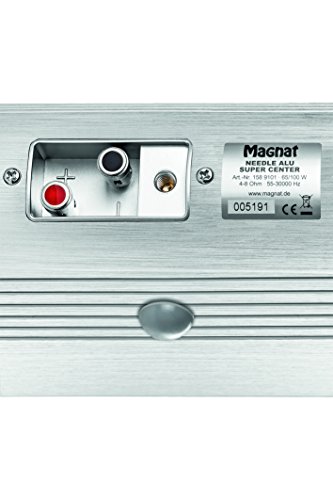 Magnat Needle Alu Super Center I 2-Wege Centerlautsprecher I Schlanke Design-Lautsprecher mit elegant gebürstetem Aluminiumgehäuse – Silber