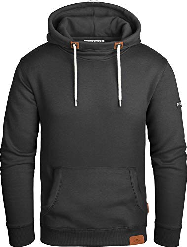 Grin&Bear Herren Kapuzenpullover mit hohem Kragen schwarz, L, GEC474