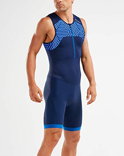 2XU UK Herren Active Triathlon Anzug Mt5540d Trisuit L Navy/Lapis Blue Print