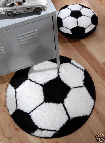 SCHWARZ/WEIß FUßBALL TEPPICH MATTE
