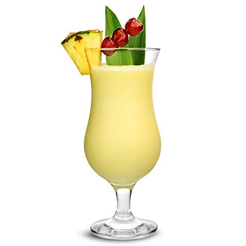 City Pina Colada Gläser 15.75oz/450 ml – Set von 6 – Geschenkbox Classic Poco Grande Hurricane Gläser