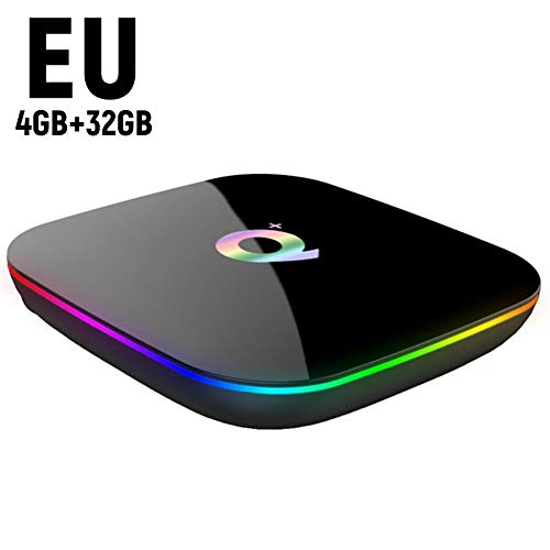 waspde Streaming Media Player - Q Plus TV Box 4 + 64 GB Android 8.1 TV Box Netzwerk TV Box Player WiFi USB3.0 Bluetooth TV Box mit H6 Chip high-quality
