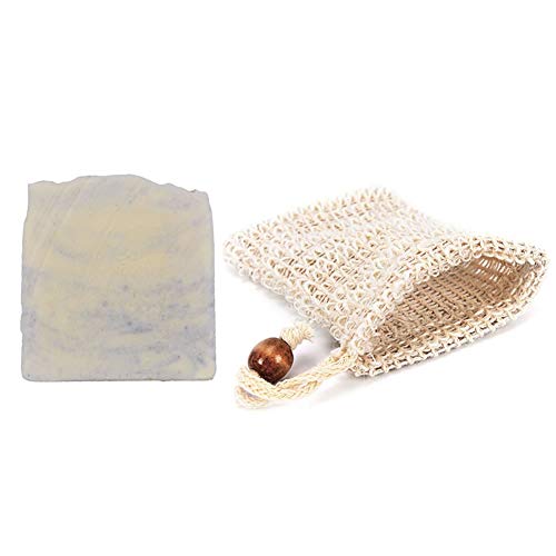 Mijo ALMOND LAVENDER Lavendelseife, handgemachte 100% Naturseife mit Bio Olivenöl ohne Palmöl + Seifensäckchen, vegan