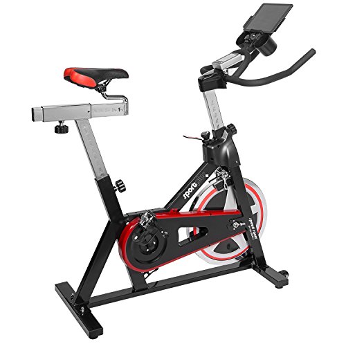 SportPlus Indoor Cycling Bike mit APP-Steuerung, Nutzergewicht bis 130kg, Schwungscheibe ca. 13kg, Triathlonlenker, Rennsattel, Tablethalterung, Heimtrainer Fahrrad, Sicherheit geprüft, SP-SRP-2100-i