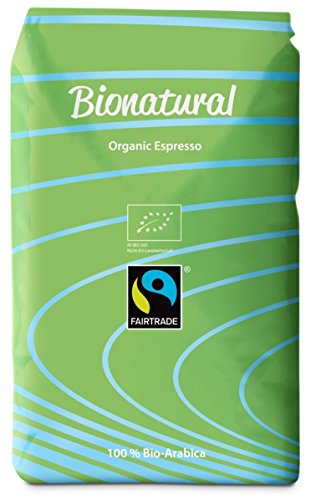 Bionatural Bio Fairtrade Kaffee-Espresso ganze Bohne by J. Hornig, 100 % Arabica, 1000 g