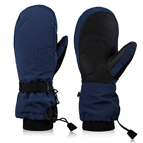 90% Gänsedaunen, extrem warmes weiches Tragegefühl, wasserdichte winddichte Membran, Skihandschuhe Winterhandschuhe Skifahren Skitouren Winter Snowboard Fausthandschuhe Fäustlinge Handschuhe Herren